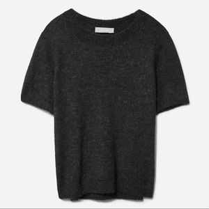 EVERLANE ALPACA SWEATER TEE | M | HEATHER BLACK